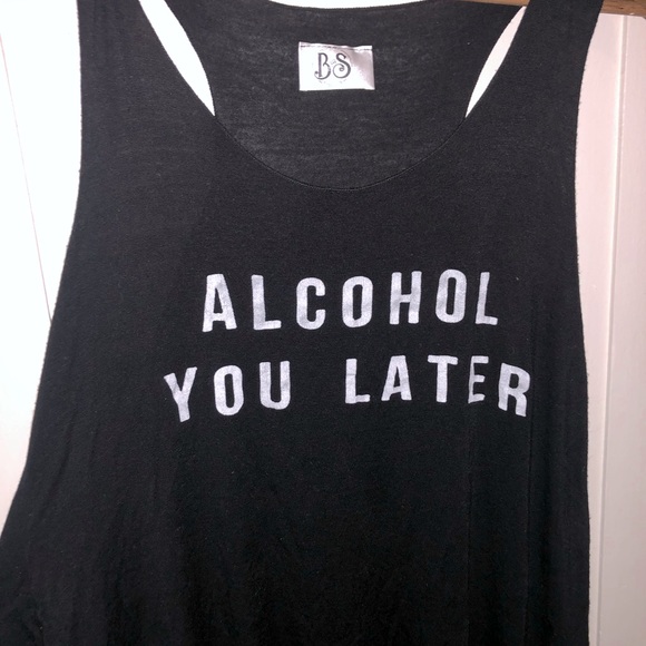 Black tank top “Alcohol you later” - Picture 1 of 2